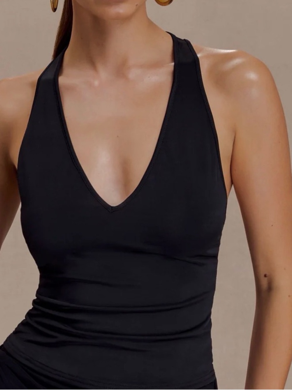 Meshki Black Aspyn Slinky Mesh Top NWOT